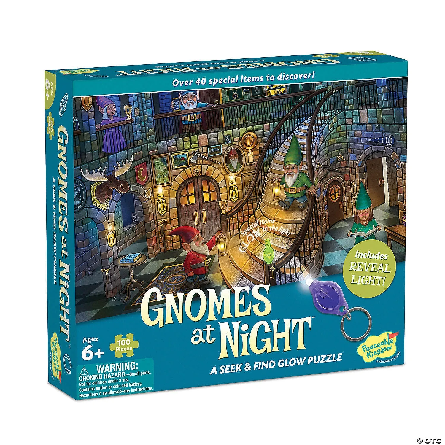 100 Seek and Find Glow Puzzle: Gnomes at Night