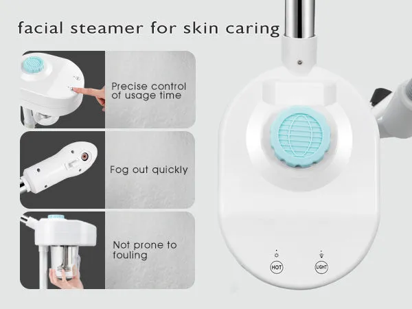 #4007 2 in1 Facial Steamer LED Magnifying Lamp Hot Ozone Beauty Salon Face Equipment