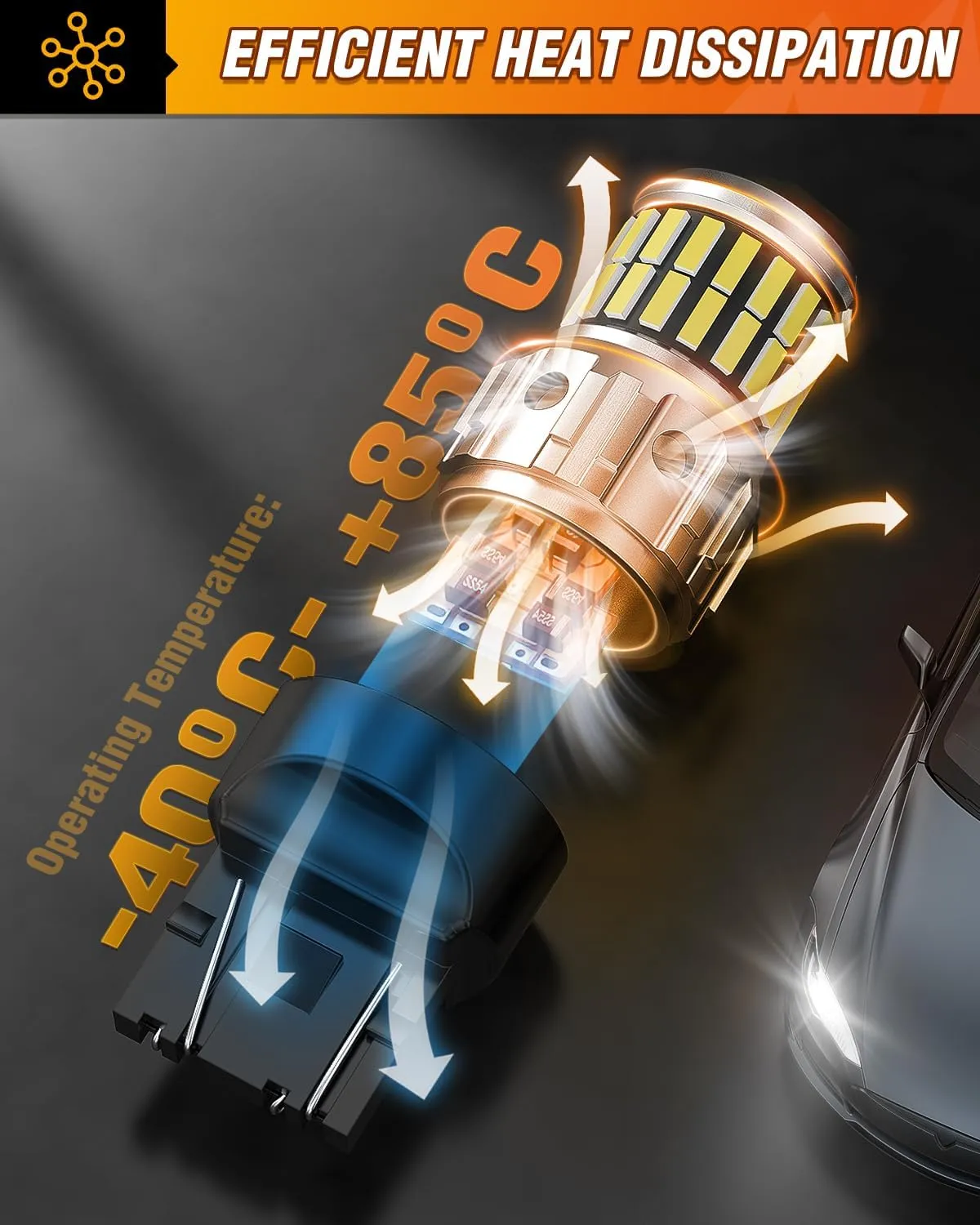 7440 7441 7443 T20 992 W21W 6500k Xenon White LED Bulbs (Pairs)