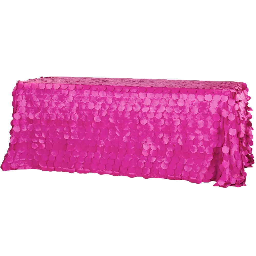 90"x156" Petal Circle Taffeta Rectangular Tablecloth - Fuchsia