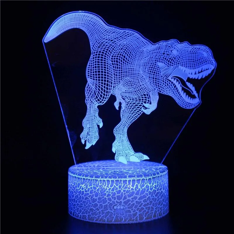 Acrylic Table Lamp 3D Dinosaur Figure USB LED Lights for Home Room Decoration Night Lights