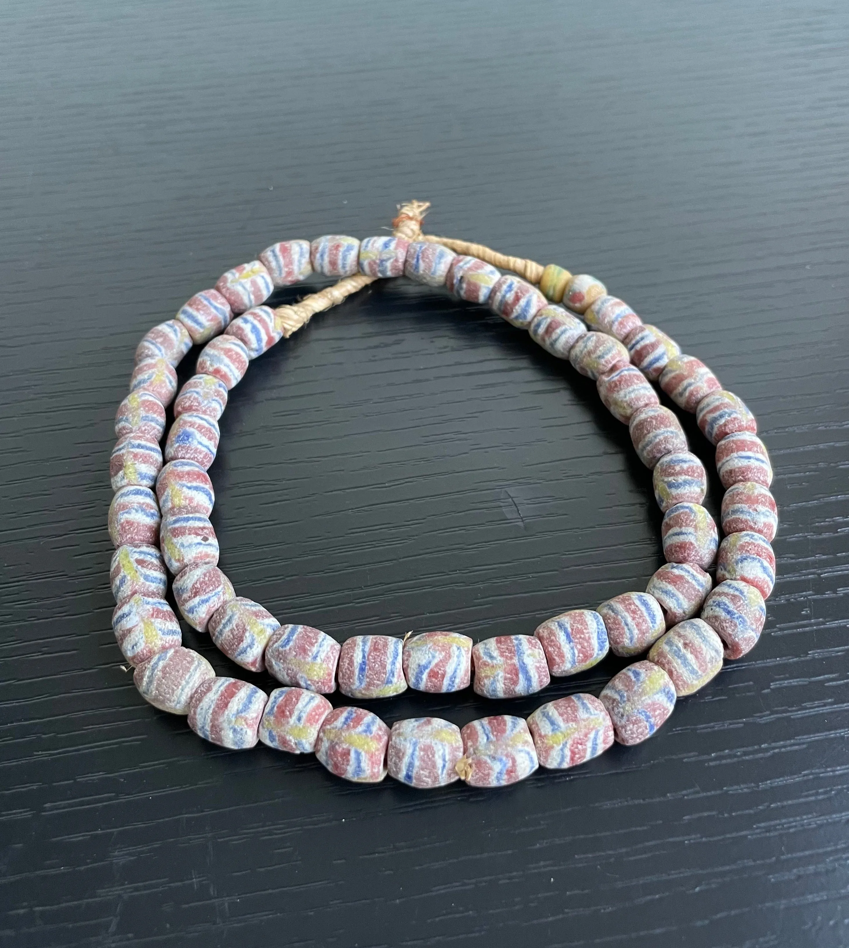 African Krobo Beads, Handcrafted, Vintage Glass Powder