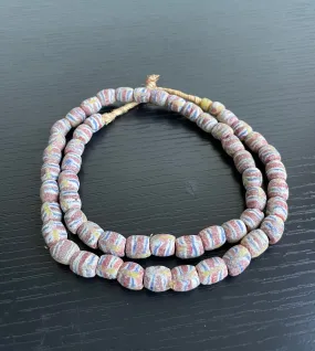 African Krobo Beads, Handcrafted, Vintage Glass Powder