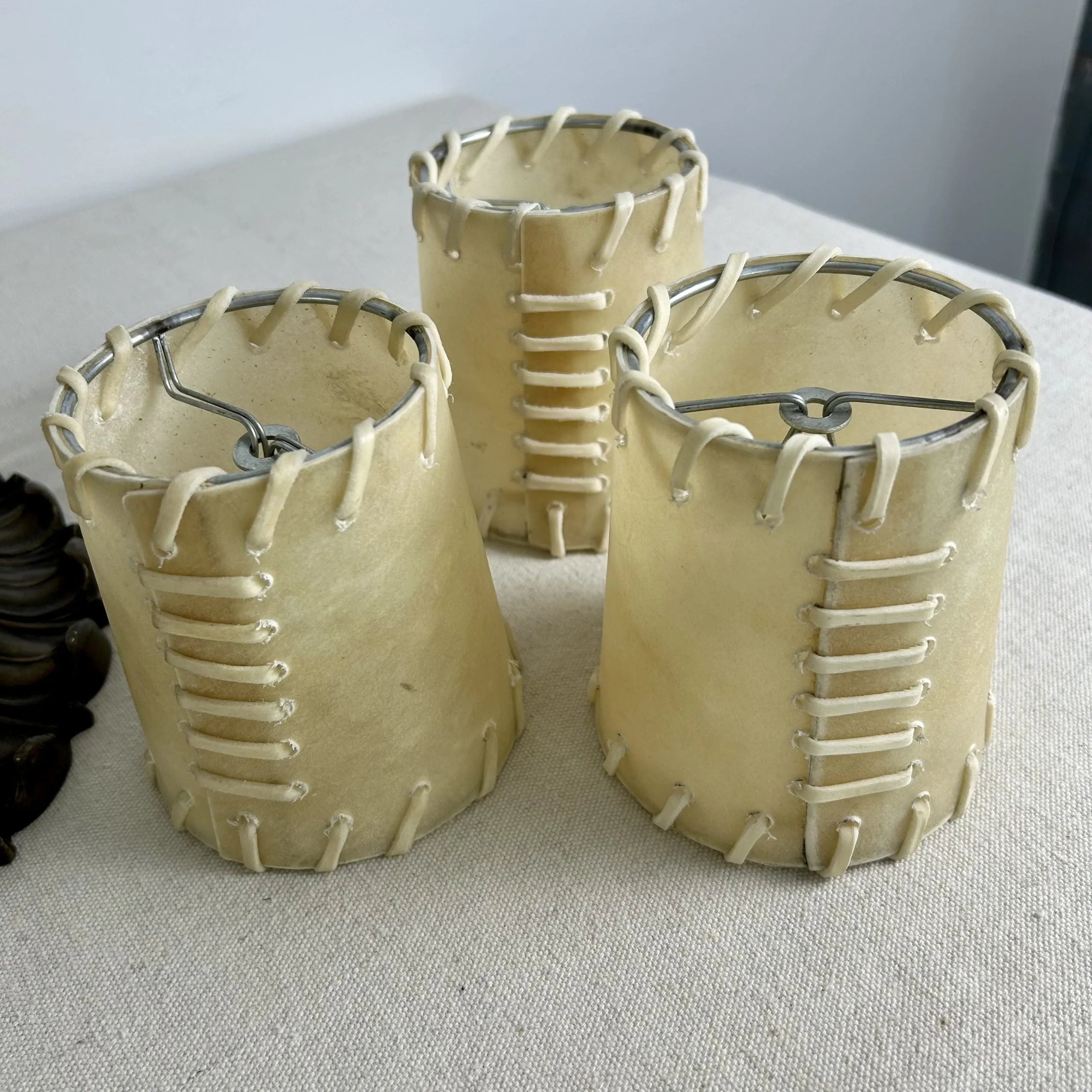 Antler Table Lamp with Three Candle Sticks, Brass Base, Vintage Look