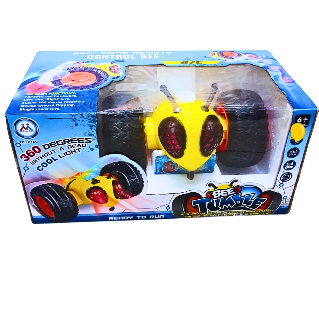Bee Tumble 360° Spin Stunt RC Car with Cool Lights – Remote-Controlled Bee for Kids (Ages 6 )