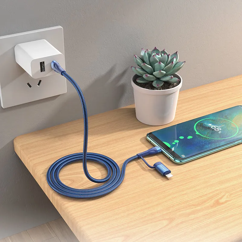 BOROFONE Type C to Type C/Lightning 2in1 Fast Charging Data Cable BX61
