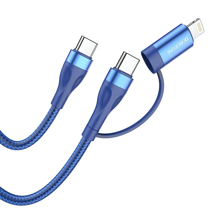 BOROFONE Type C to Type C/Lightning 2in1 Fast Charging Data Cable BX61