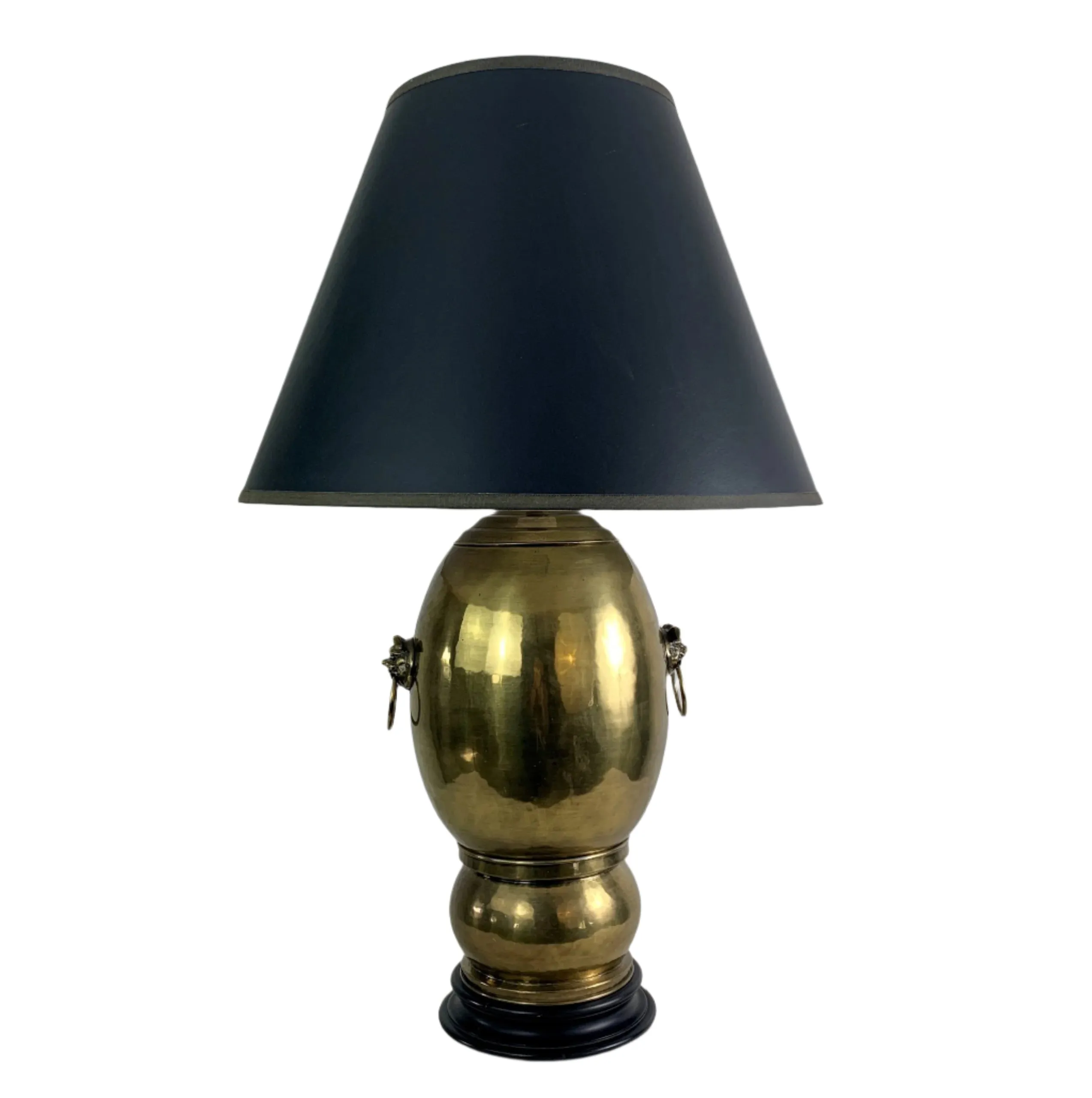 Brass Table Lamp, Hand Hammered, Ginger Jar Shape