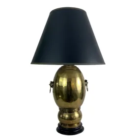 Brass Table Lamp, Hand Hammered, Ginger Jar Shape