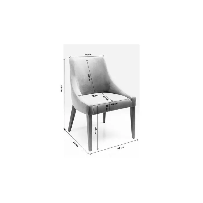 Chair Black Mode Velvet Grey