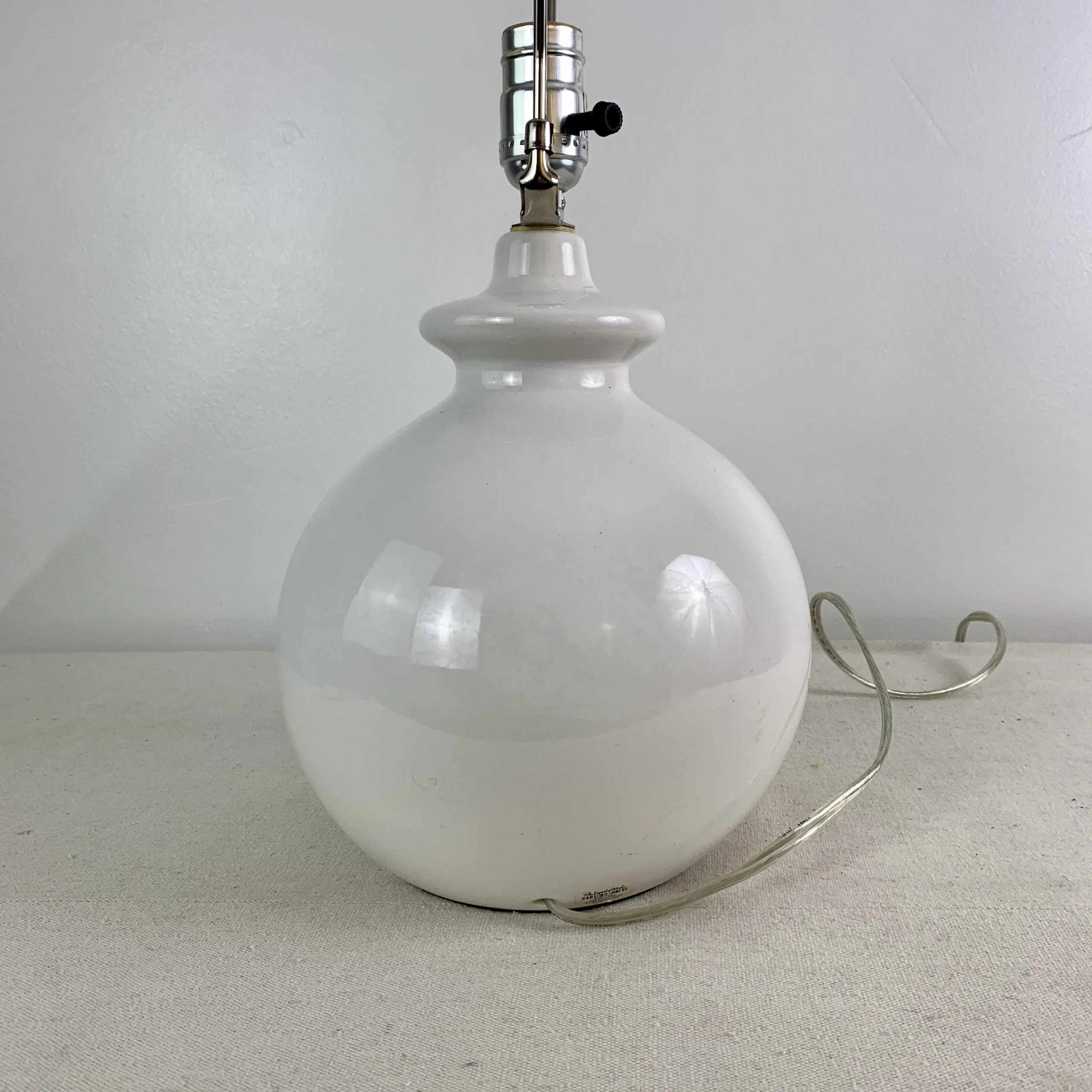 Crate & Barrel Table Lamp, Small, Bristal White, Ceramic