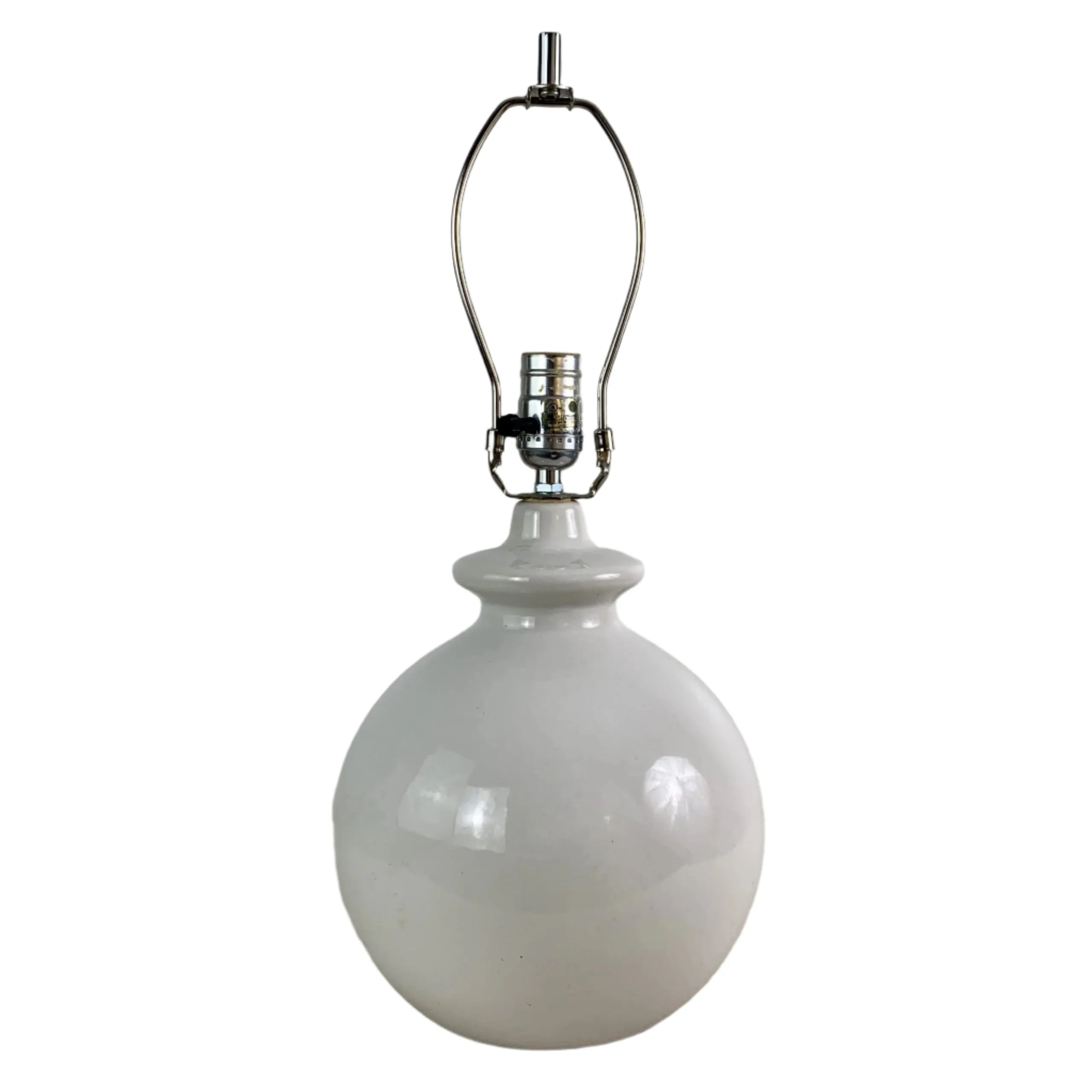 Crate & Barrel Table Lamp, Small, Bristal White, Ceramic