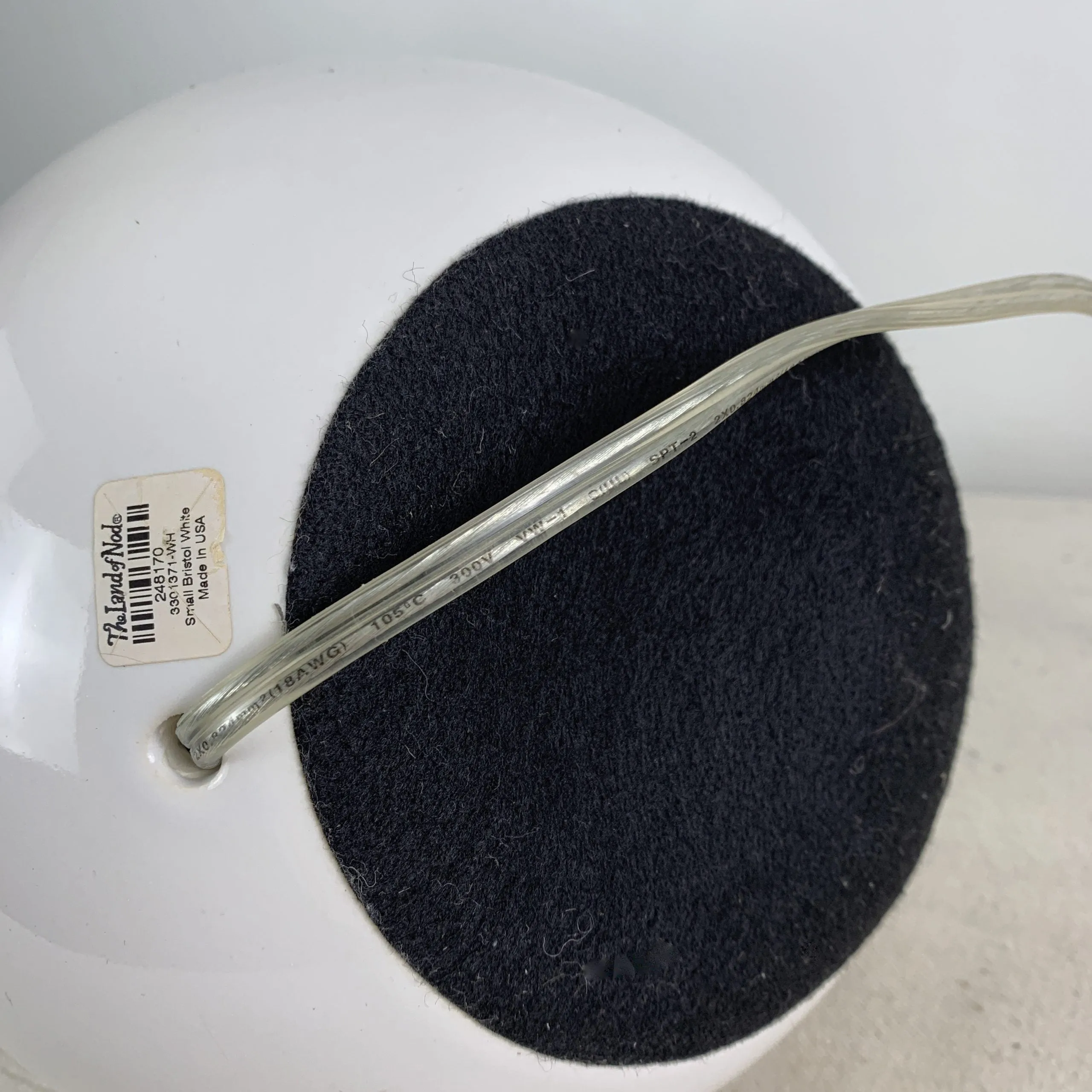 Crate & Barrel Table Lamp, Small, Bristal White, Ceramic