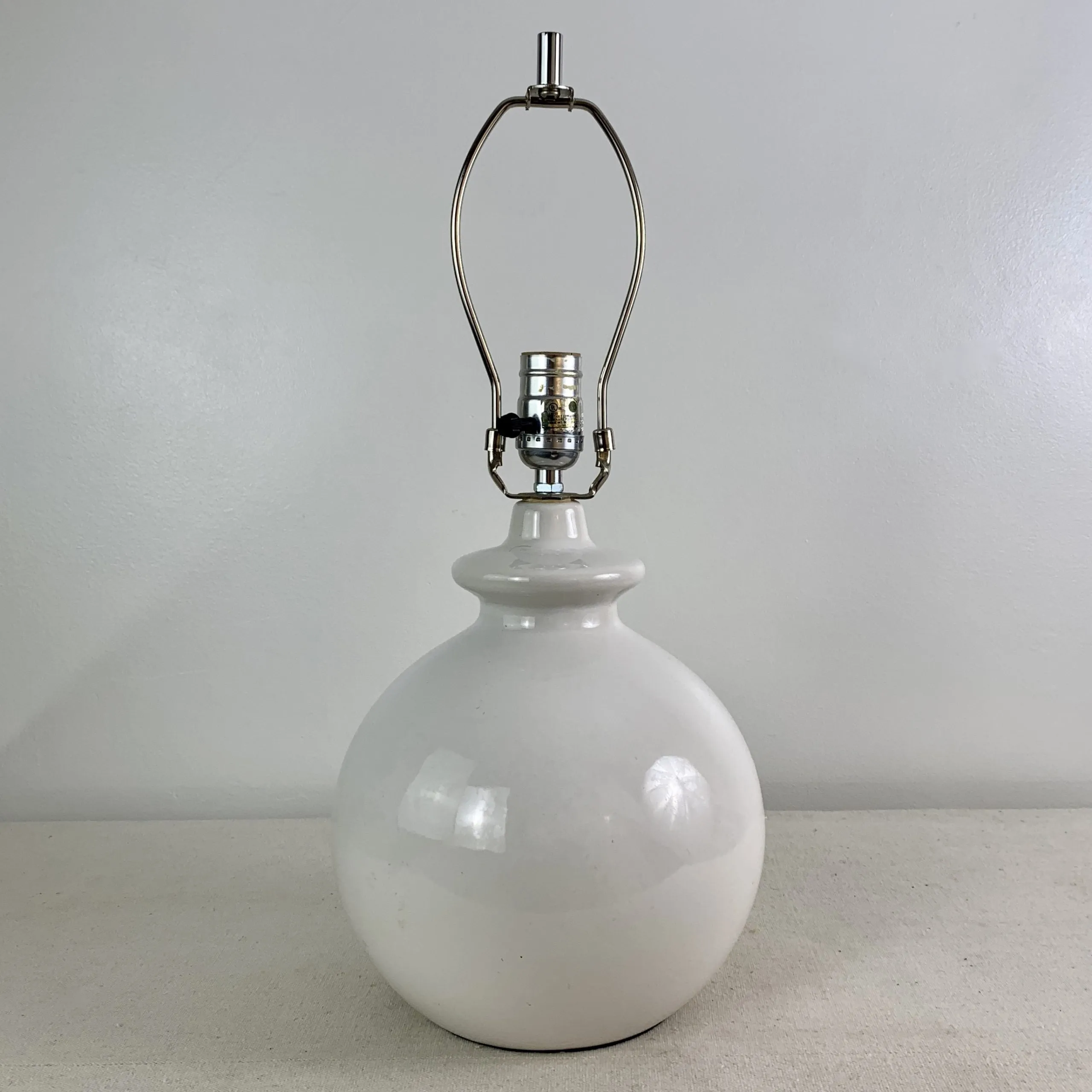 Crate & Barrel Table Lamp, Small, Bristal White, Ceramic