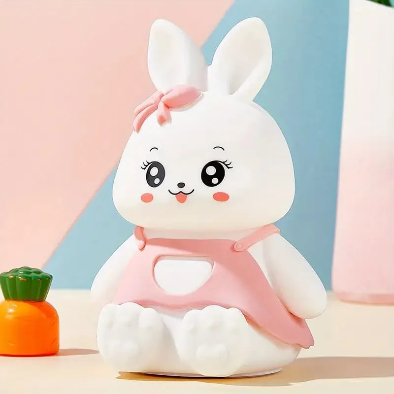Cute Bunny Touch Silicon 3D Lamp - 7 Colours (Select From Drop Down Menu)