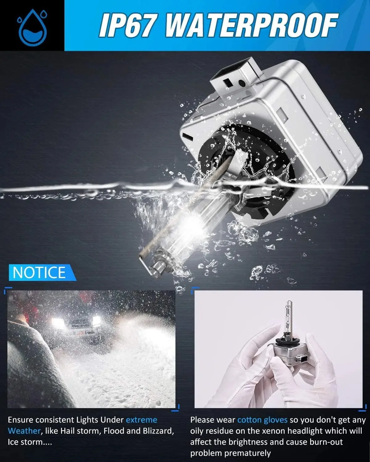 D1S 35W 6000K Diamond White Xenon HID Headlight Bulbs