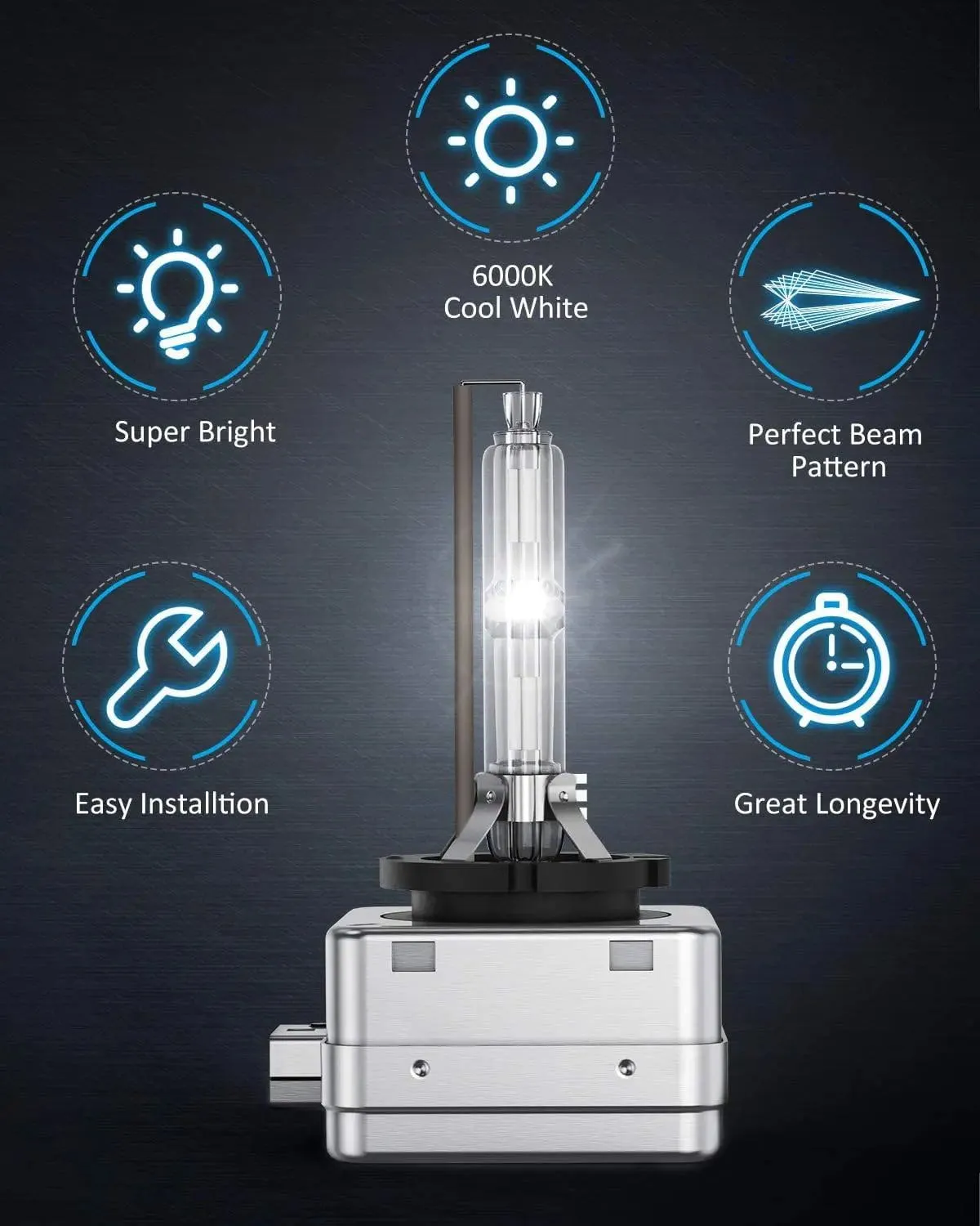D1S 35W 6000K Diamond White Xenon HID Headlight Bulbs