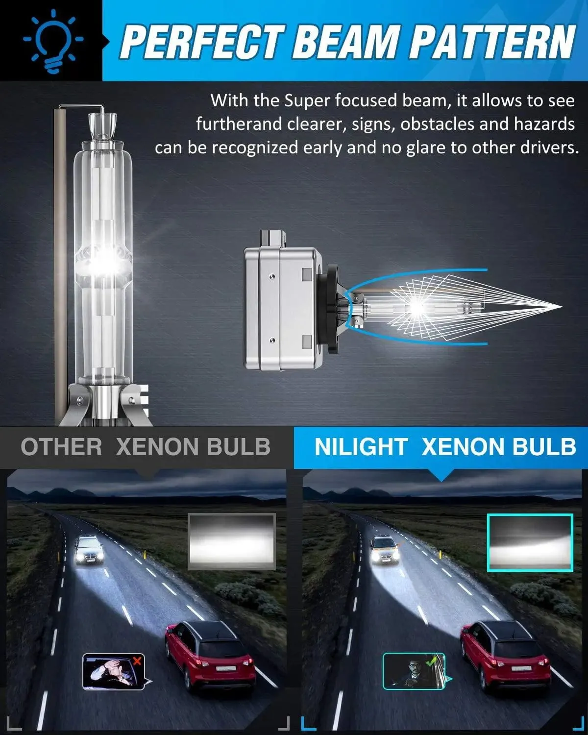 D3S 35W 6000K Diamond White Xenon HID Headlight Bulbs