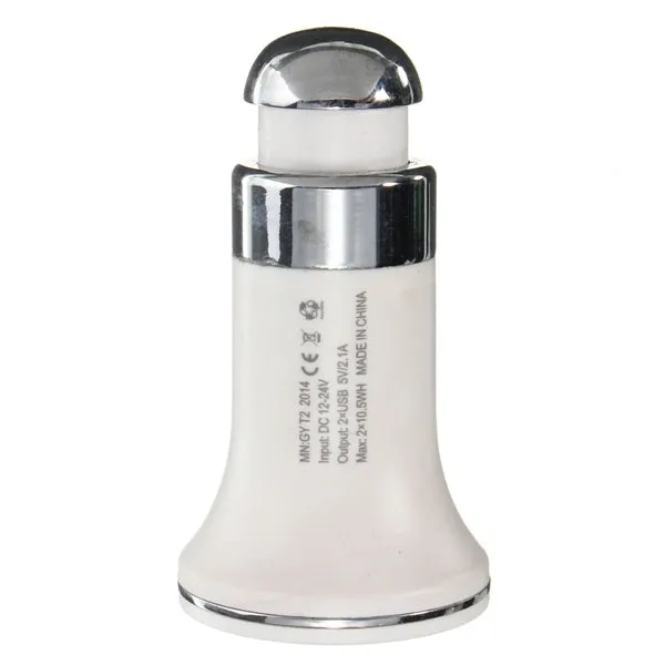Dual USB Car Charger Power Adapter Cigarette Lighter Socket Round