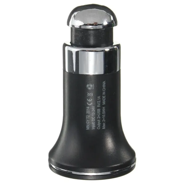 Dual USB Car Charger Power Adapter Cigarette Lighter Socket Round