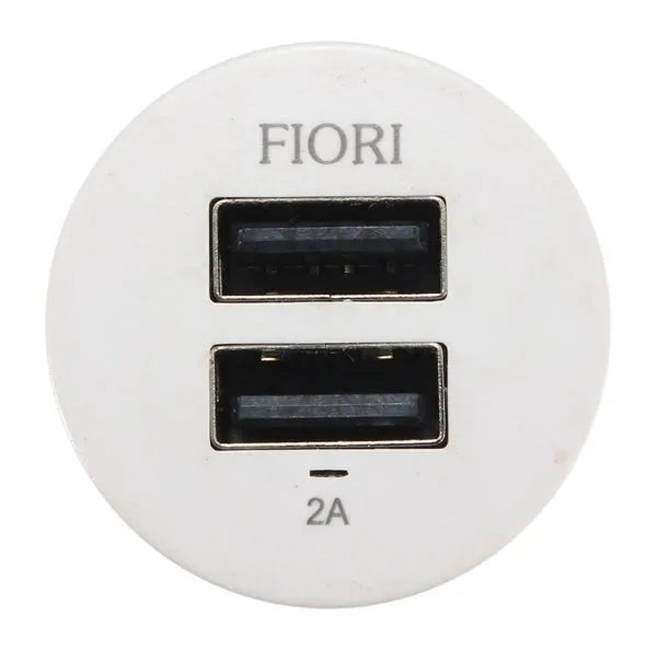 Dual USB Car Charger Power Adapter Cigarette Lighter Socket Round