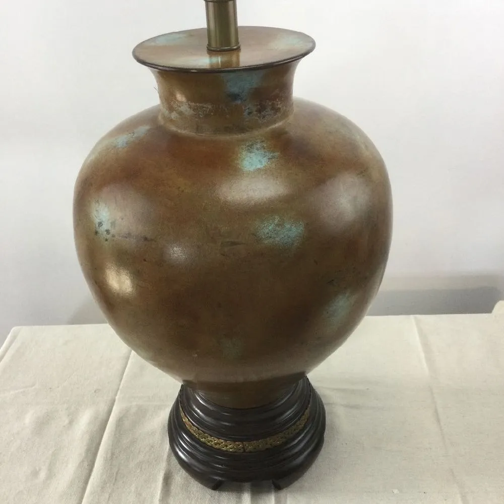 Frederick Cooper Table Lamp with Distressed Metal & Wood