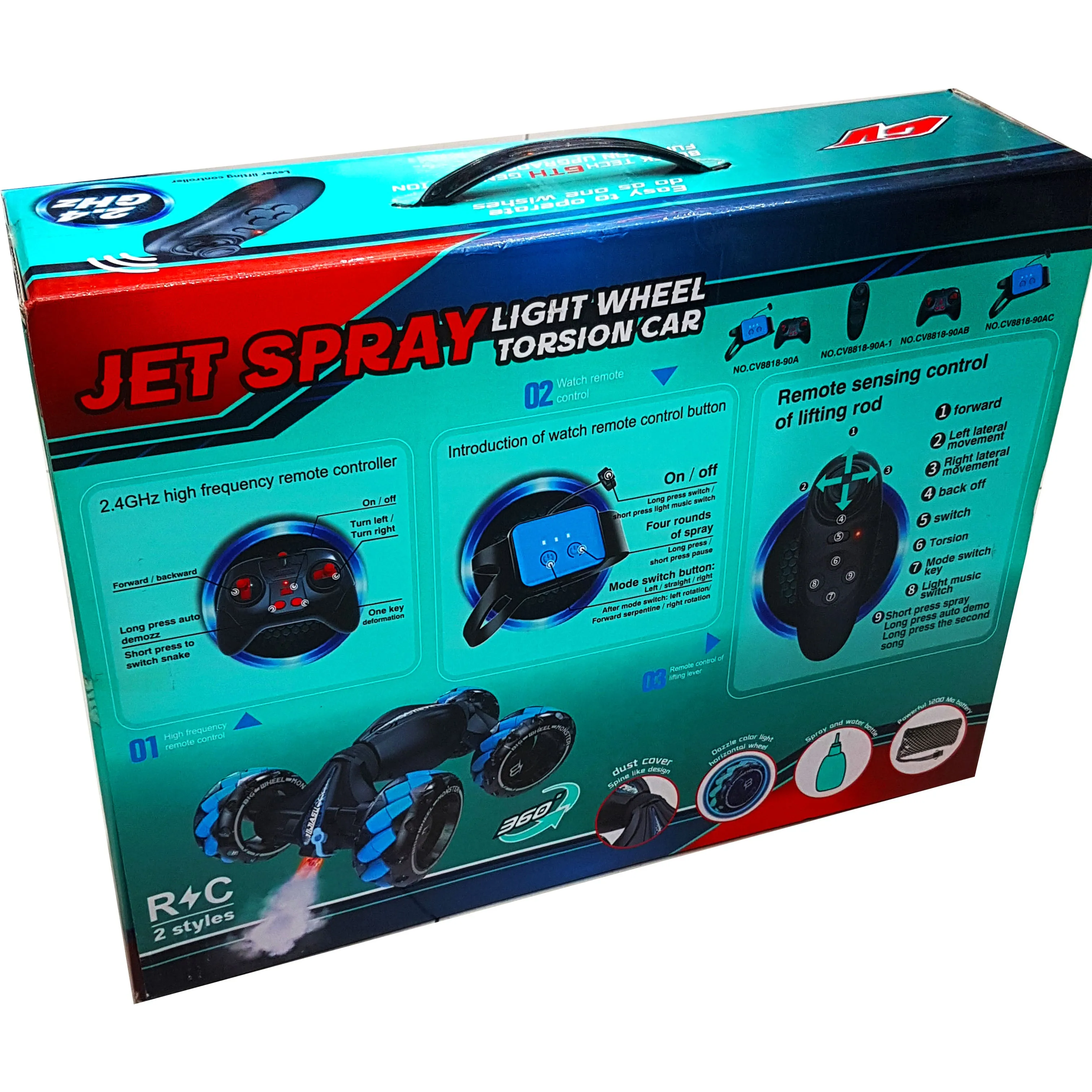 Gesture-Sensitive Jet Spray Light Wheel Torsion Car - Remote Control Twist Car for Boys, New Arrival, Ideal for Ages Up to 12 Years, 360° Rotation, Water Spray Feature