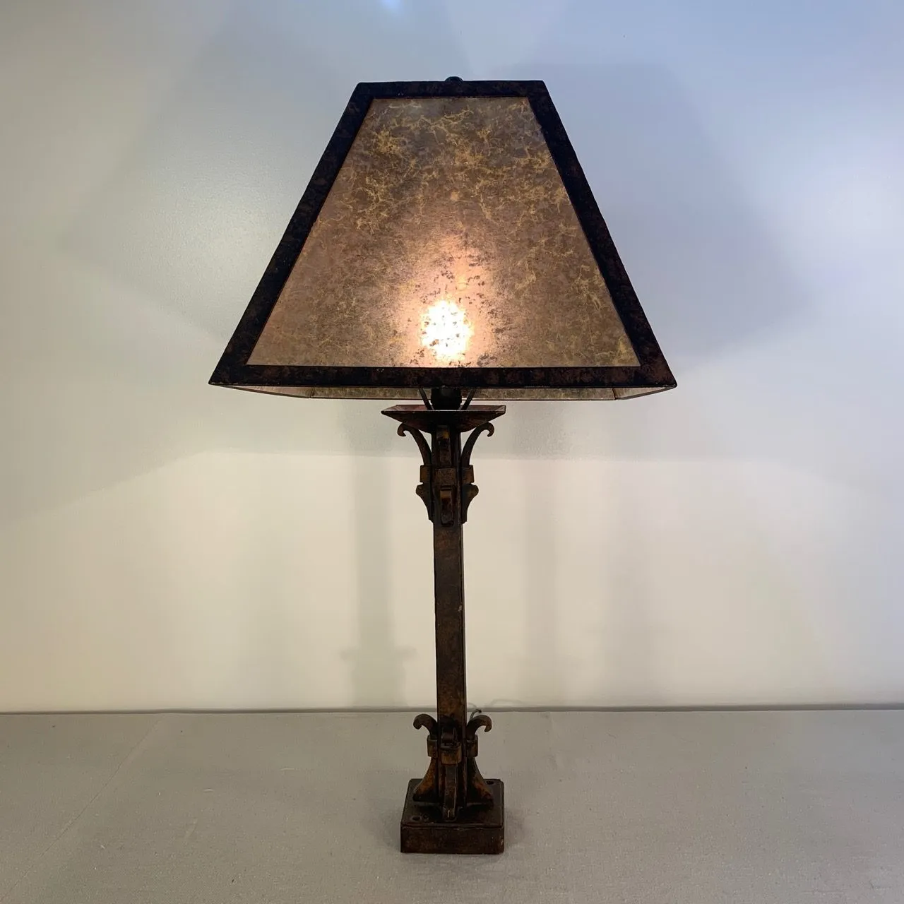 Hammerton Table Lamp, Iron & Mica Glass