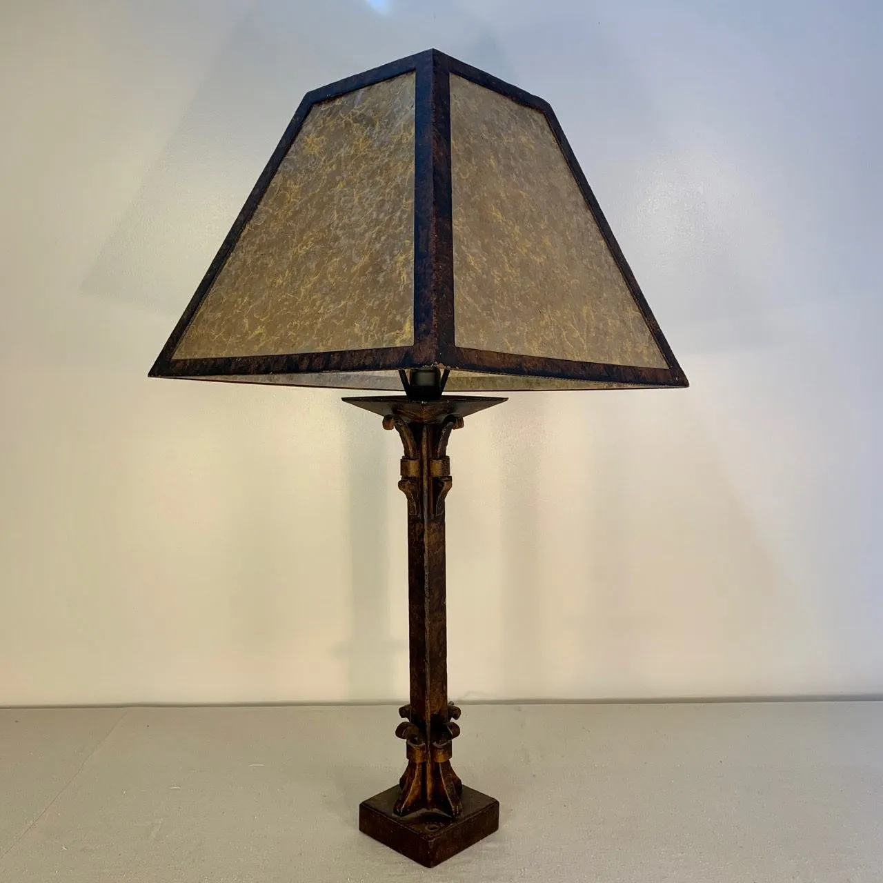 Hammerton Table Lamp, Iron & Mica Glass