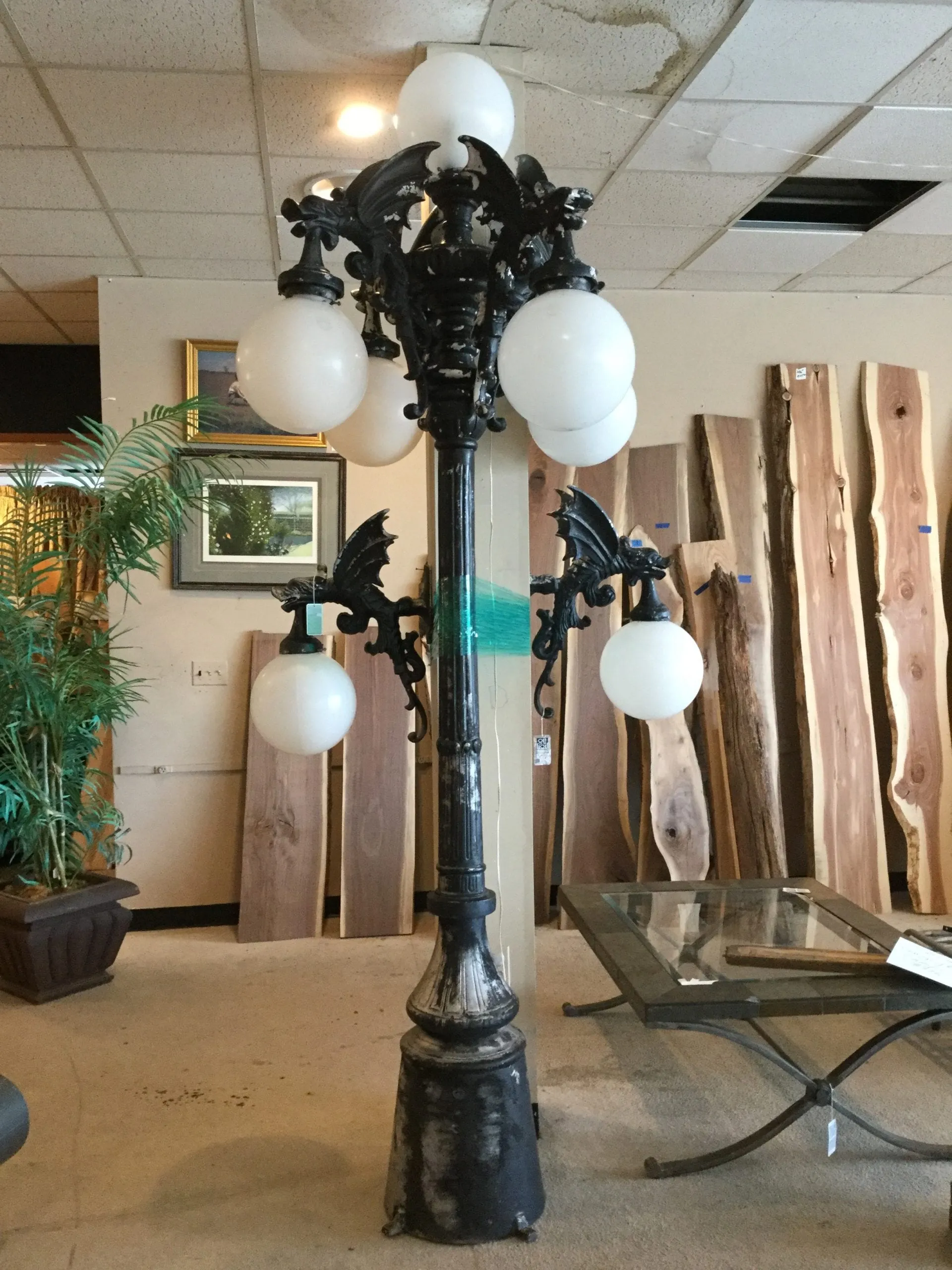 Kings Bay Gargoyle Light Post, (Giant) Pole Lamp, 5-Globe