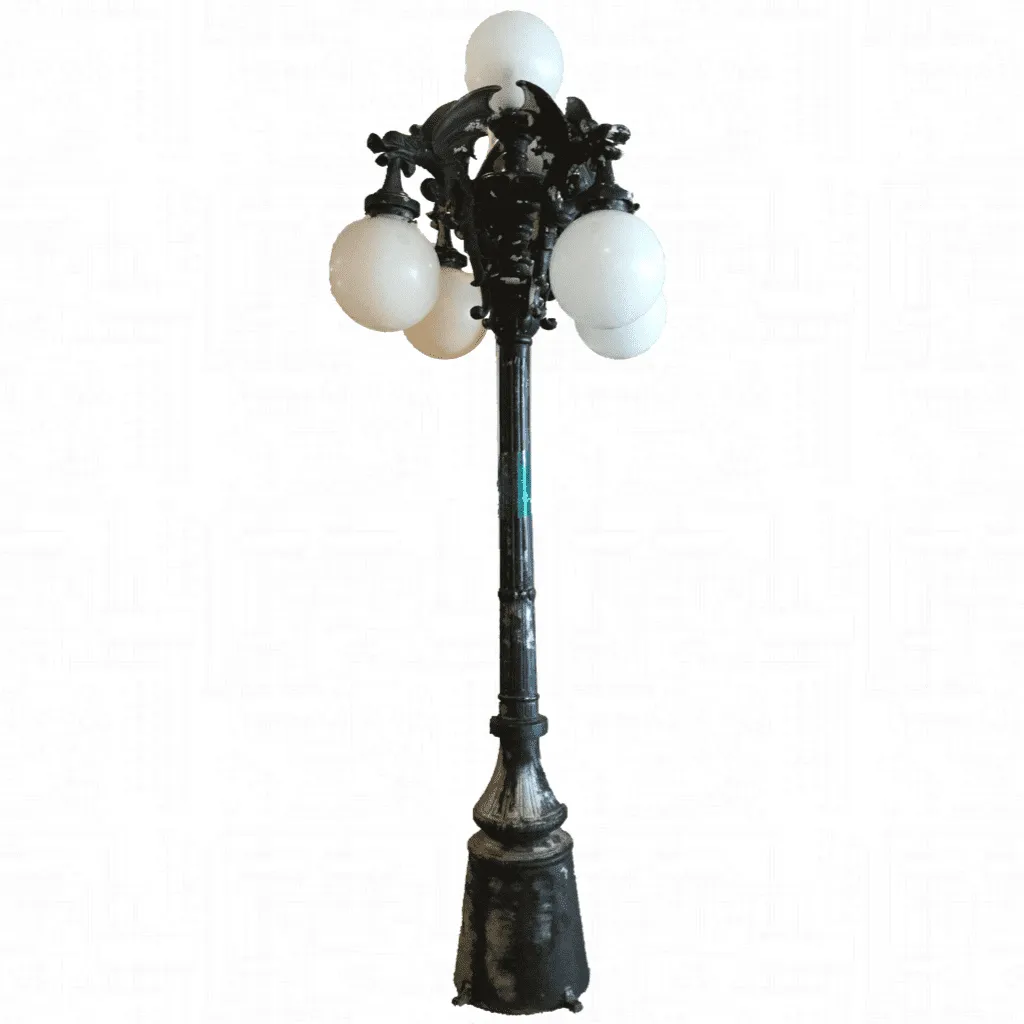 Kings Bay Gargoyle Light Post, (Giant) Pole Lamp, 5-Globe