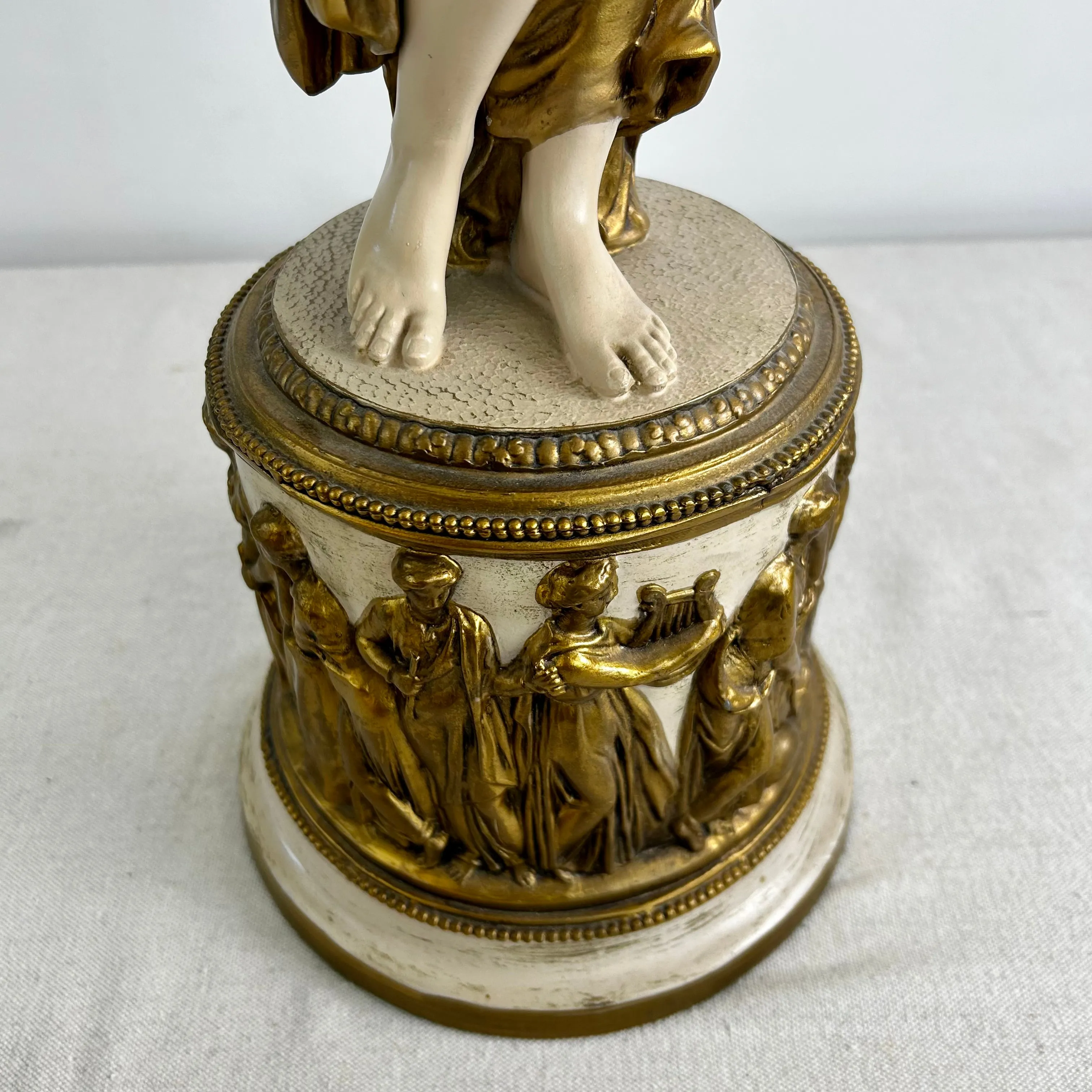 Lady Liberty Table Lamp, Vintage, Hand Painted