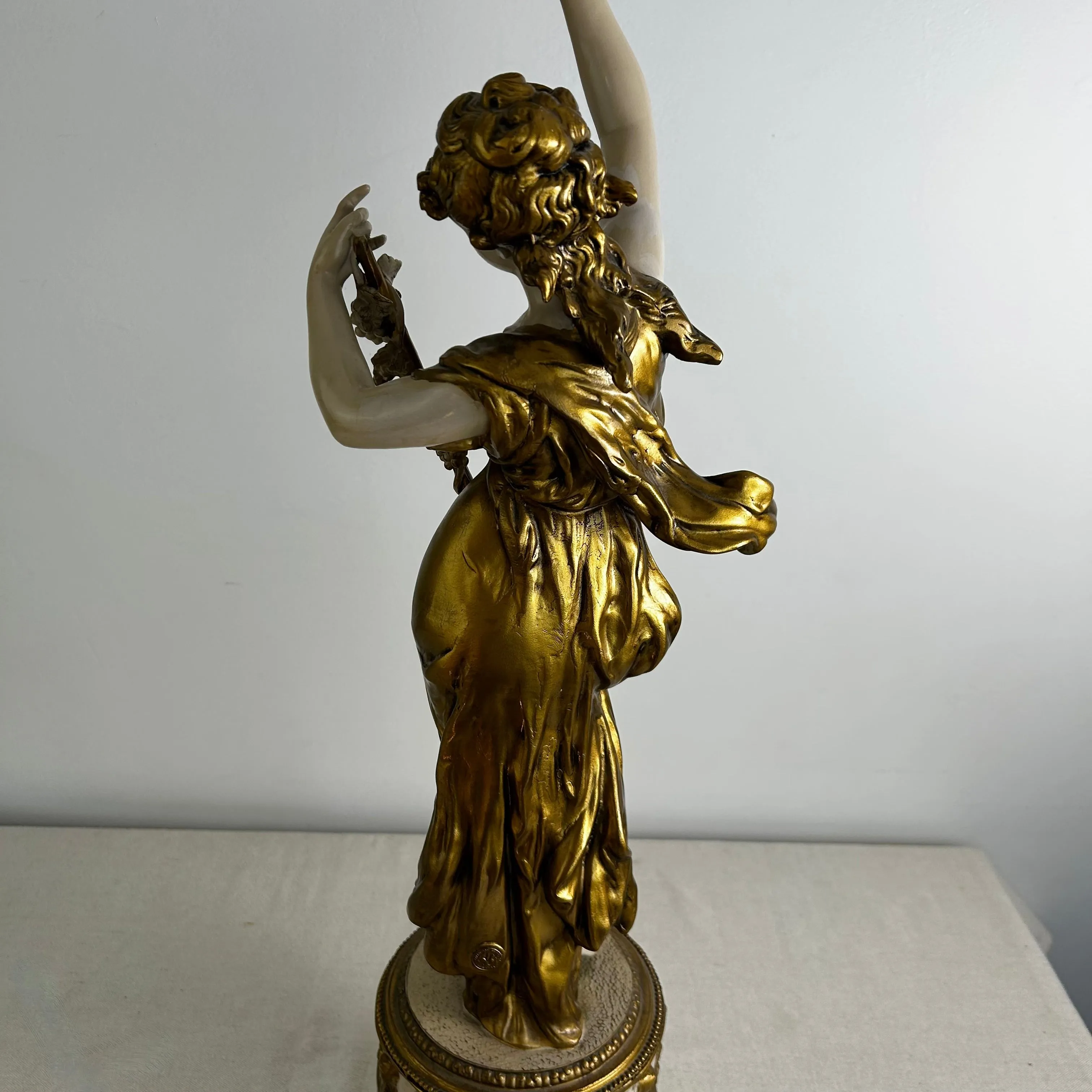 Lady Liberty Table Lamp, Vintage, Hand Painted