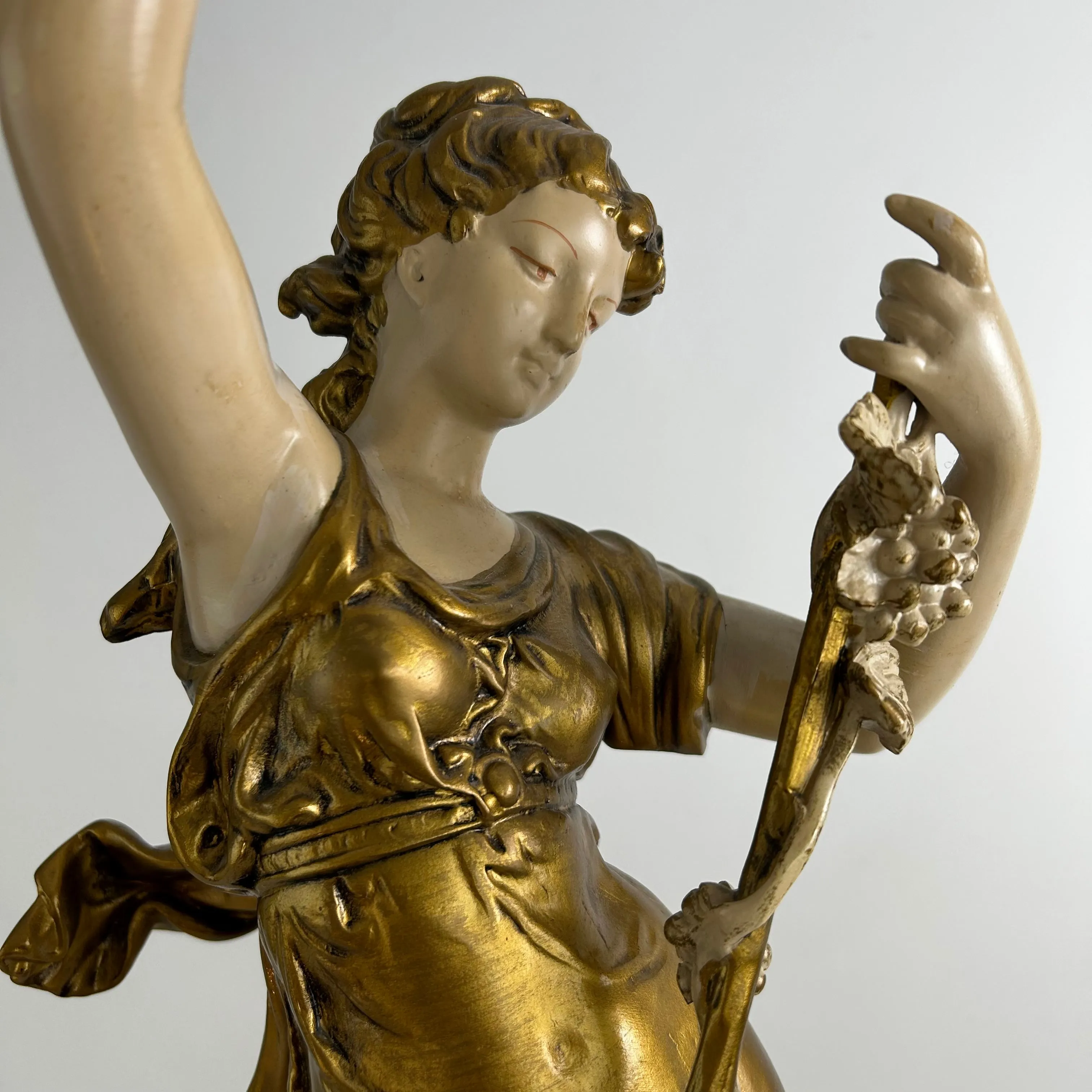 Lady Liberty Table Lamp, Vintage, Hand Painted