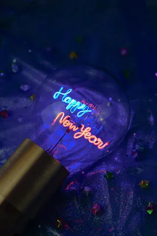 LED Filament Bulb Happy New Year