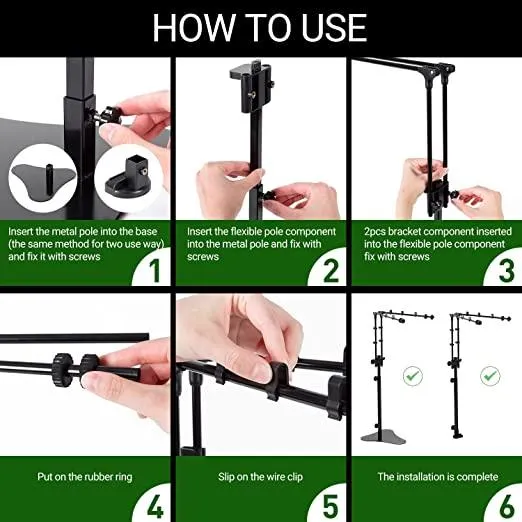 REPTI ZOO Reptile Dual Lamp Stand Adjustable Bracket Metal Support for Reptile Glass Terrarium