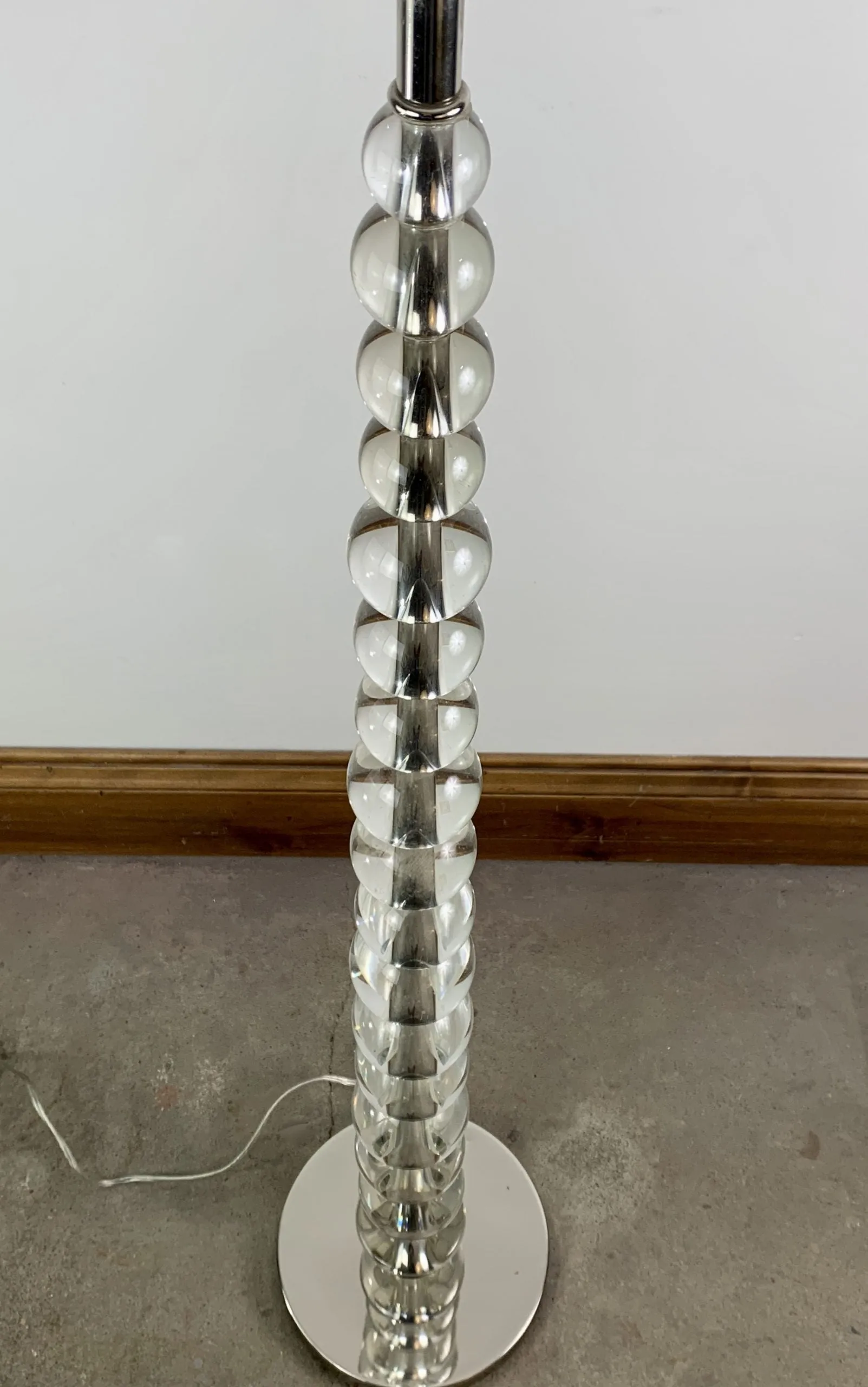 Restoration Hardware Floor Lamp, Nickel, Glass, Contemporary