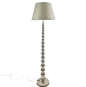 Restoration Hardware Floor Lamp, Nickel, Glass, Contemporary