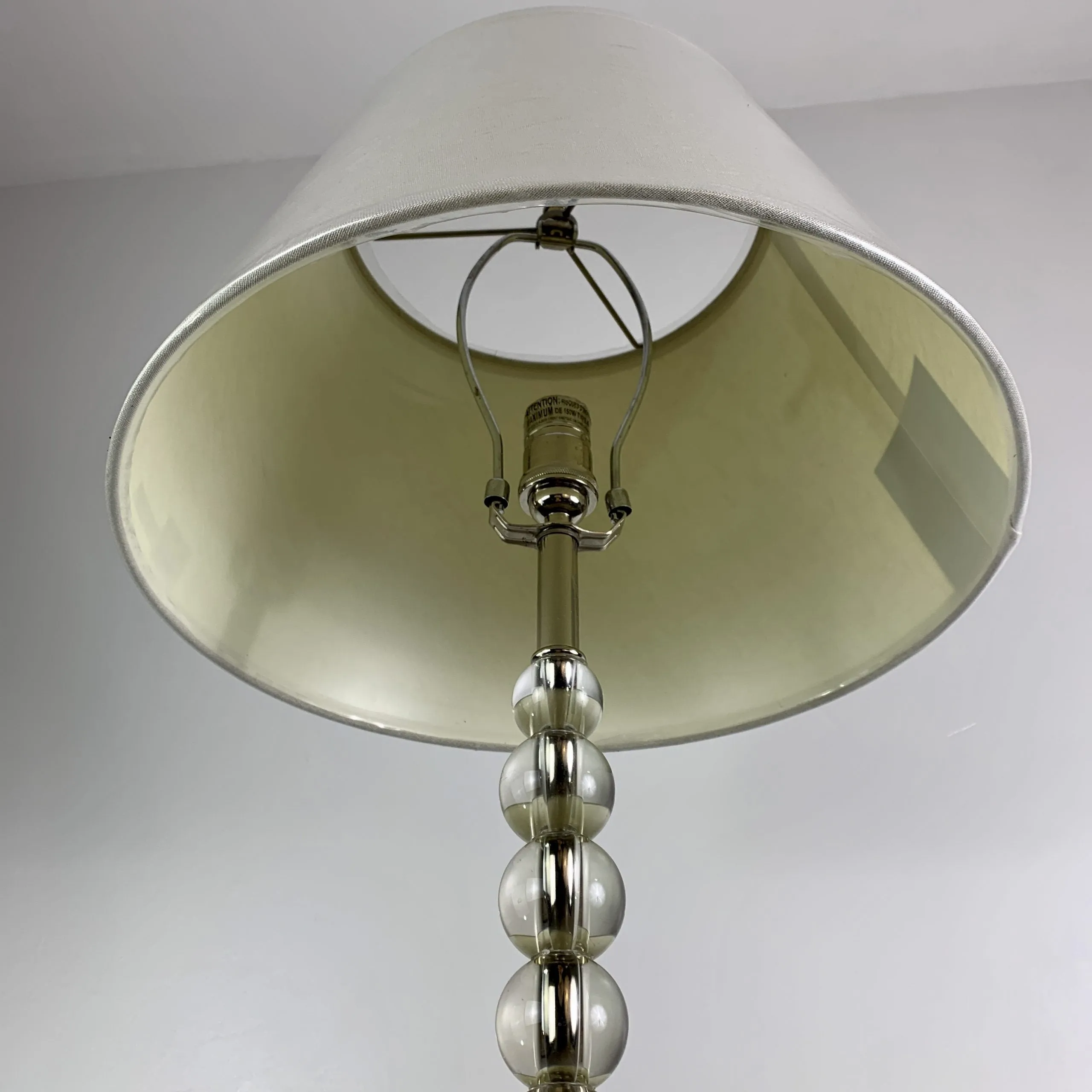 Restoration Hardware Floor Lamp, Nickel, Glass, Contemporary