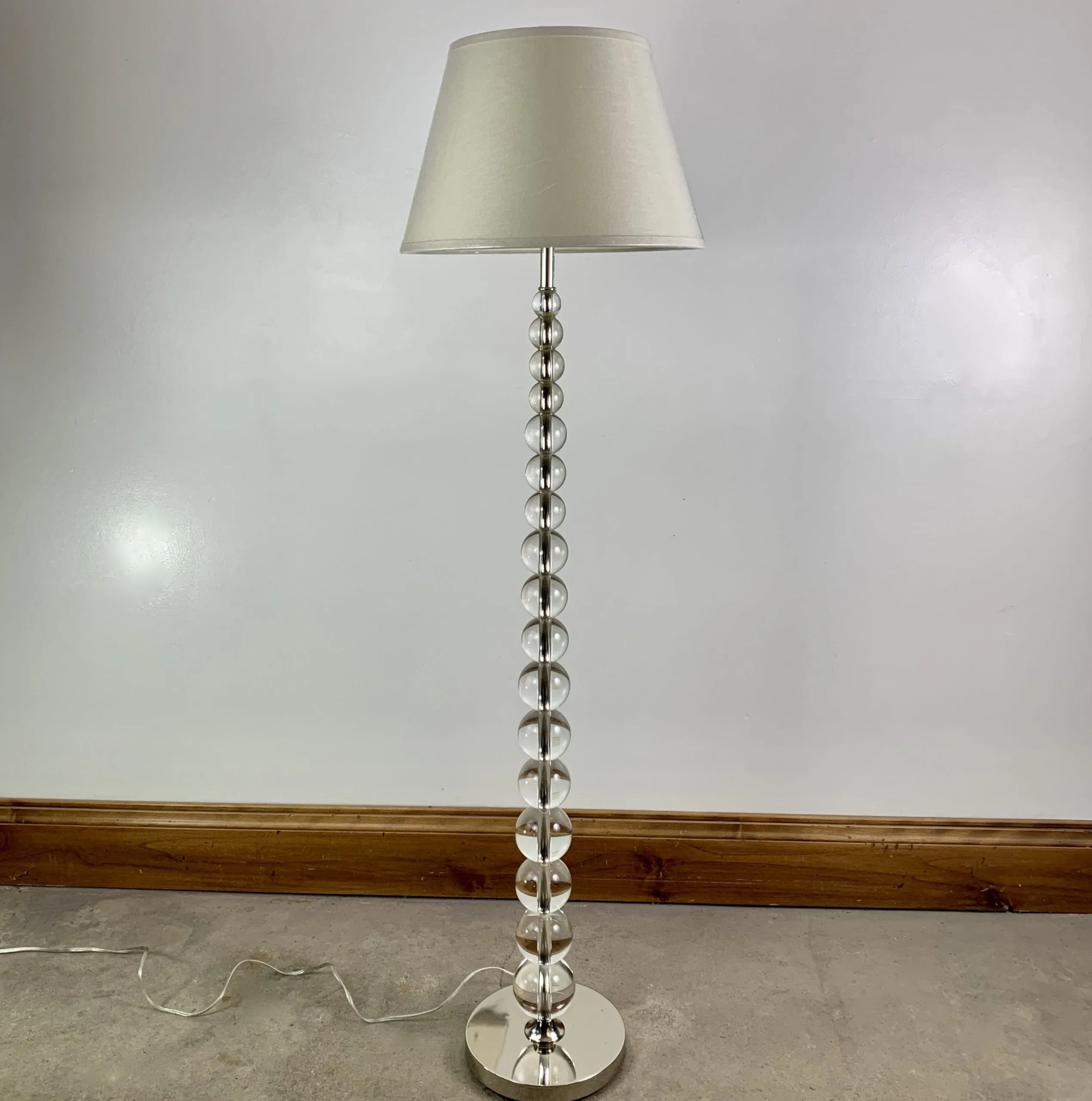 Restoration Hardware Floor Lamp, Nickel, Glass, Contemporary