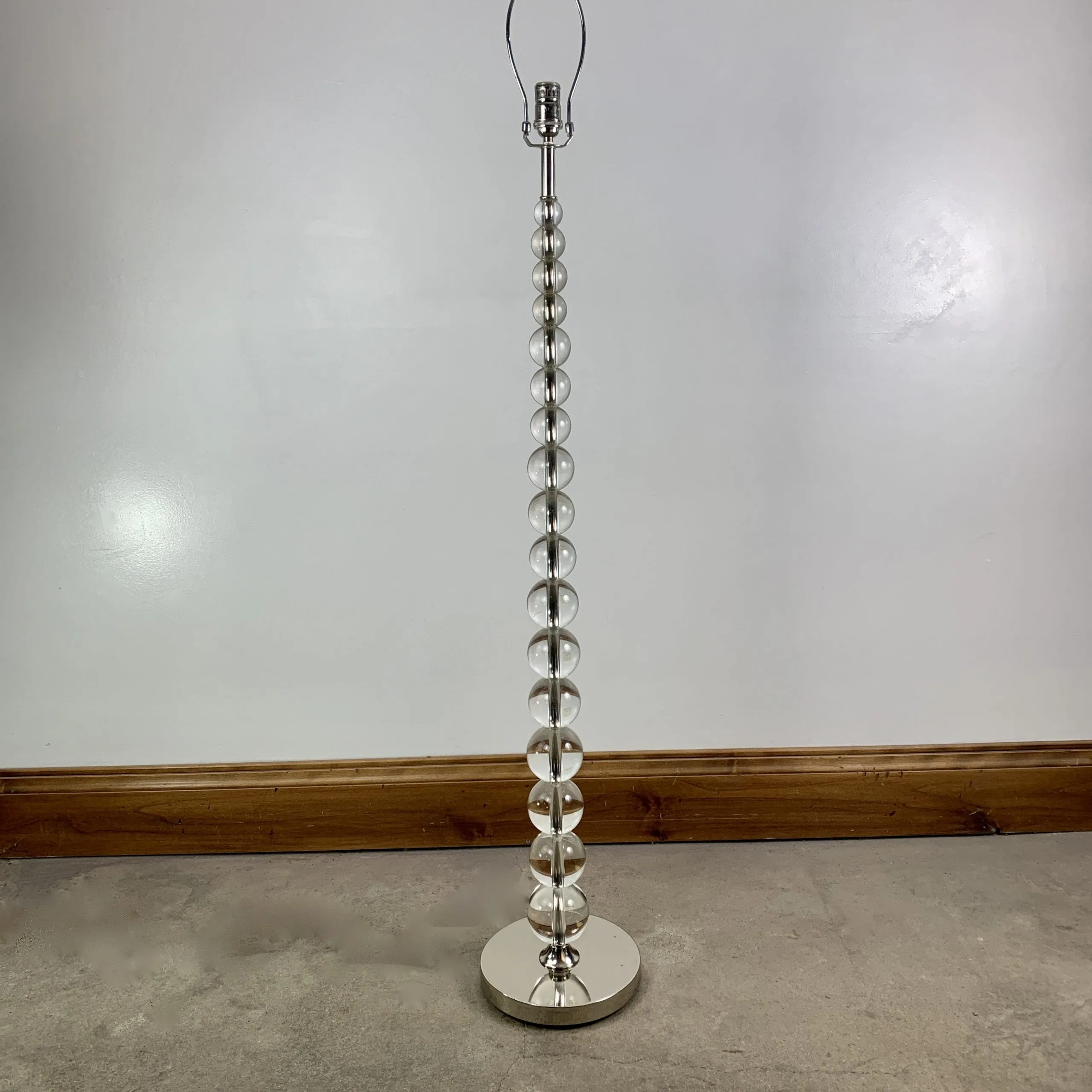 Restoration Hardware Floor Lamp, Nickel, Glass, Contemporary