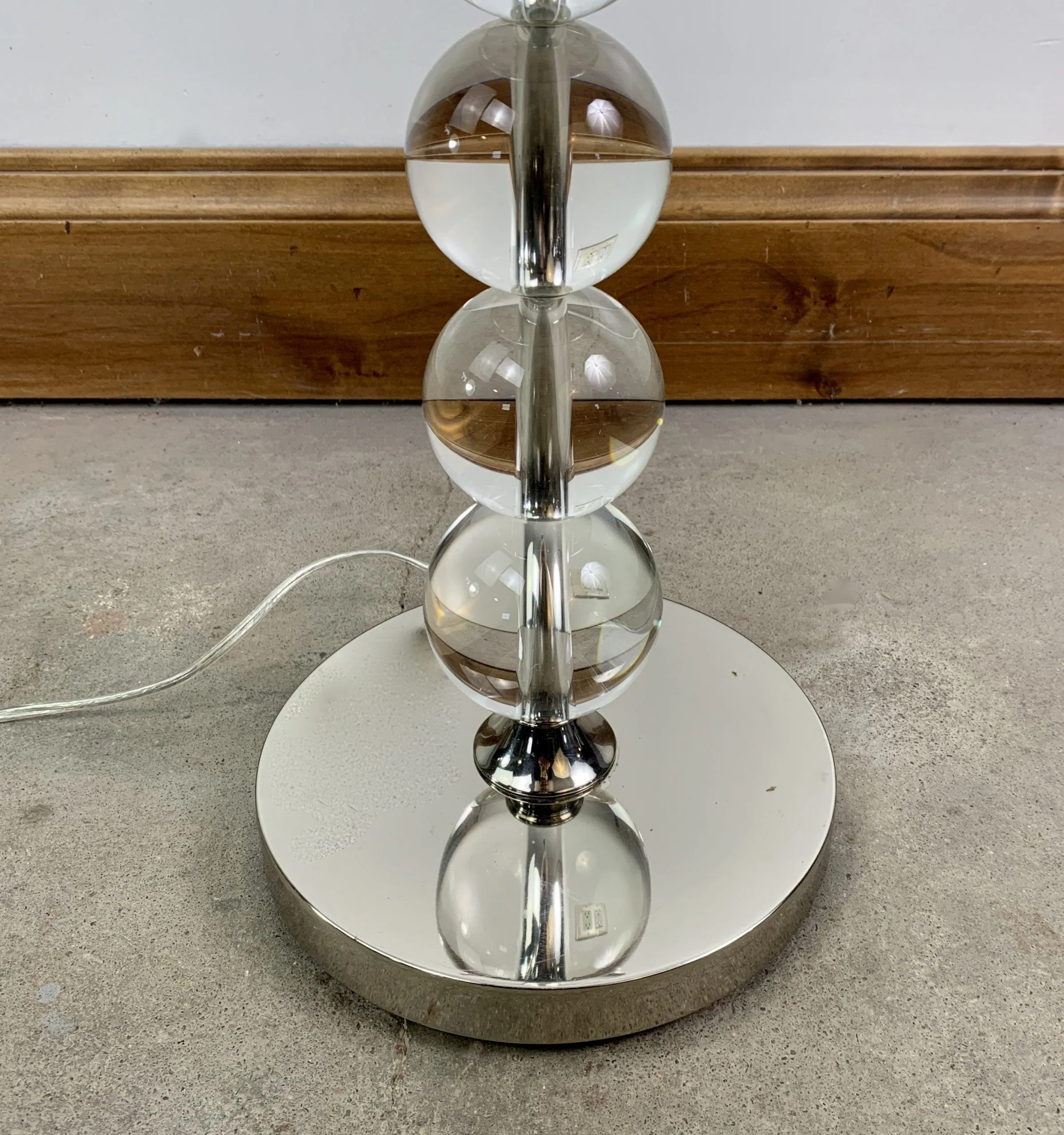 Restoration Hardware Floor Lamp, Nickel, Glass, Contemporary