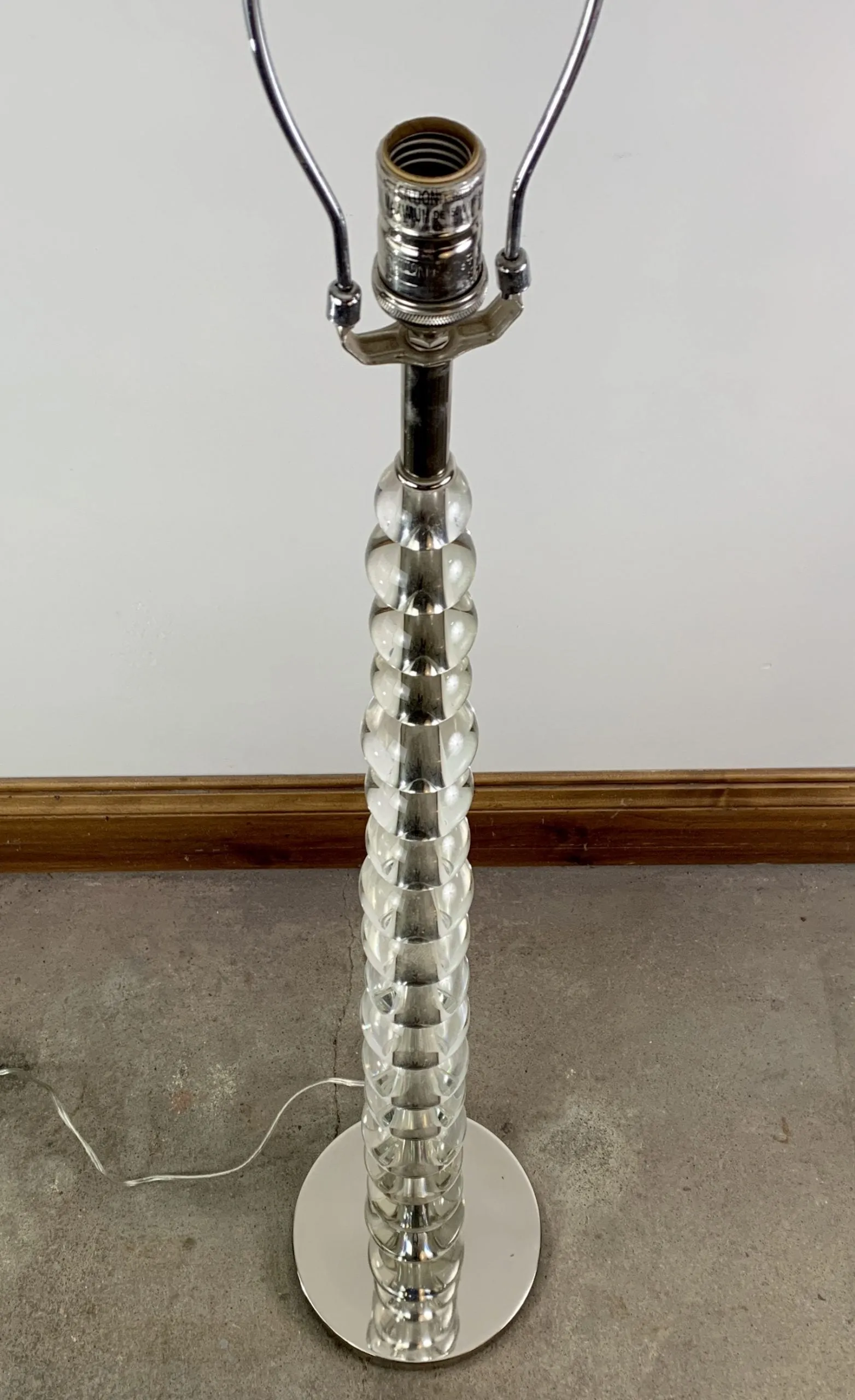 Restoration Hardware Floor Lamp, Nickel, Glass, Contemporary