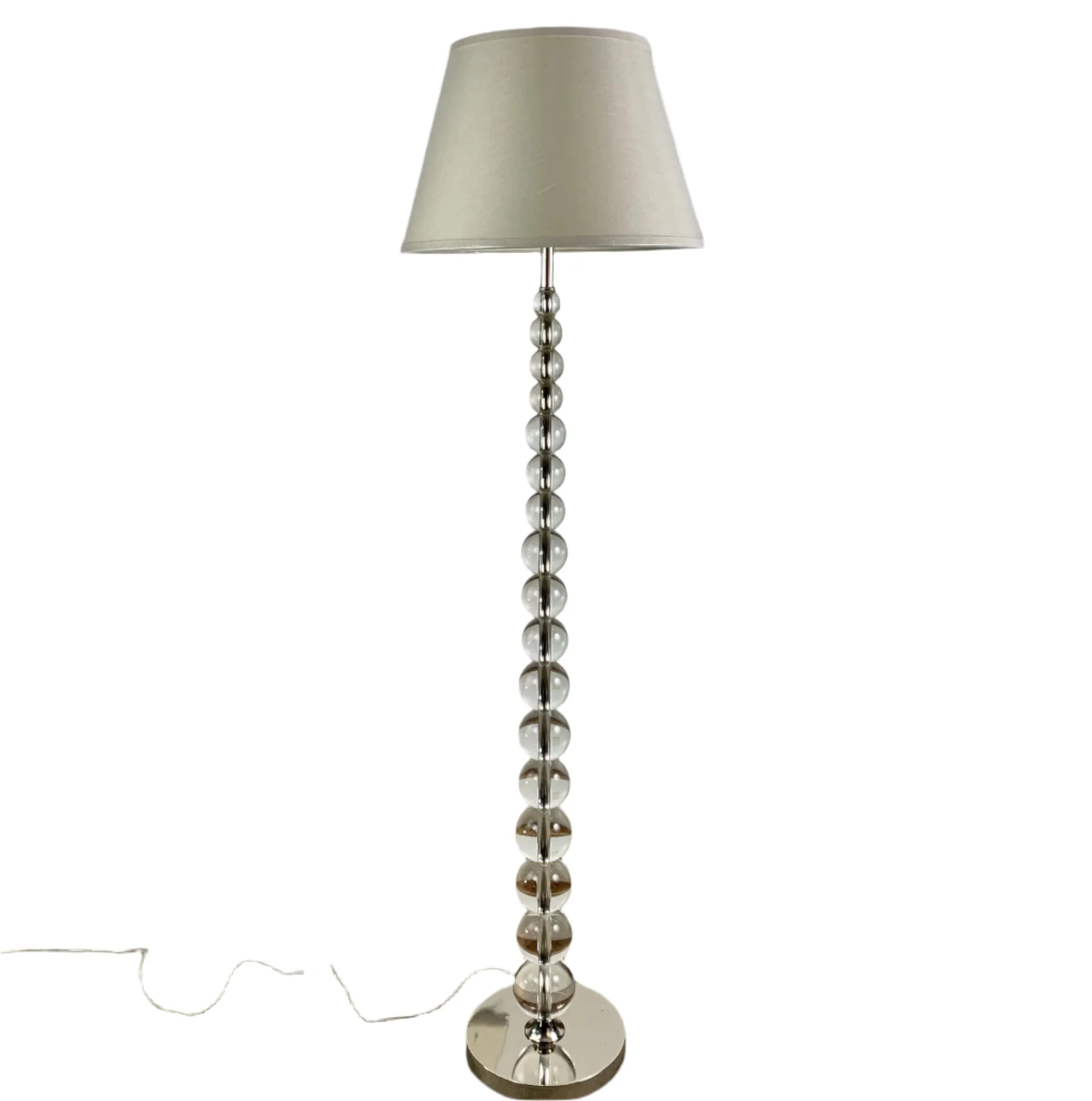 Restoration Hardware Floor Lamp, Nickel, Glass, Contemporary
