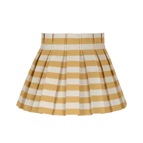 Small Tangier Mustard Yellow Stripe Cover Empire Lampshade 24cm