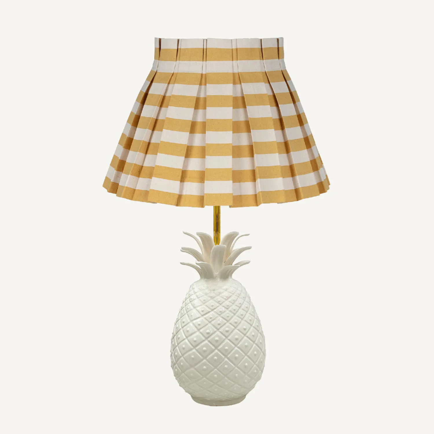 Small Tangier Mustard Yellow Stripe Cover Empire Lampshade 24cm