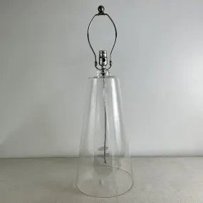 Table Lamp Handblown Glass Lamp, Clear, Cone Shape