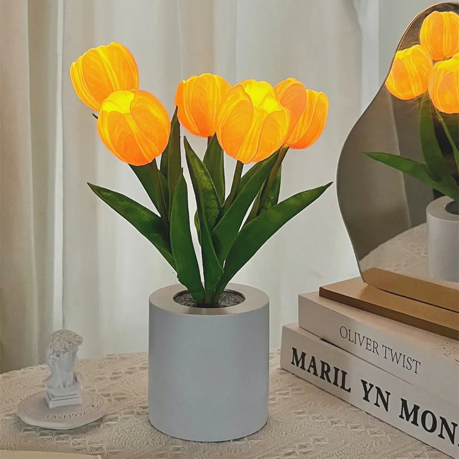 Tulip Table Lamp - Pink - White