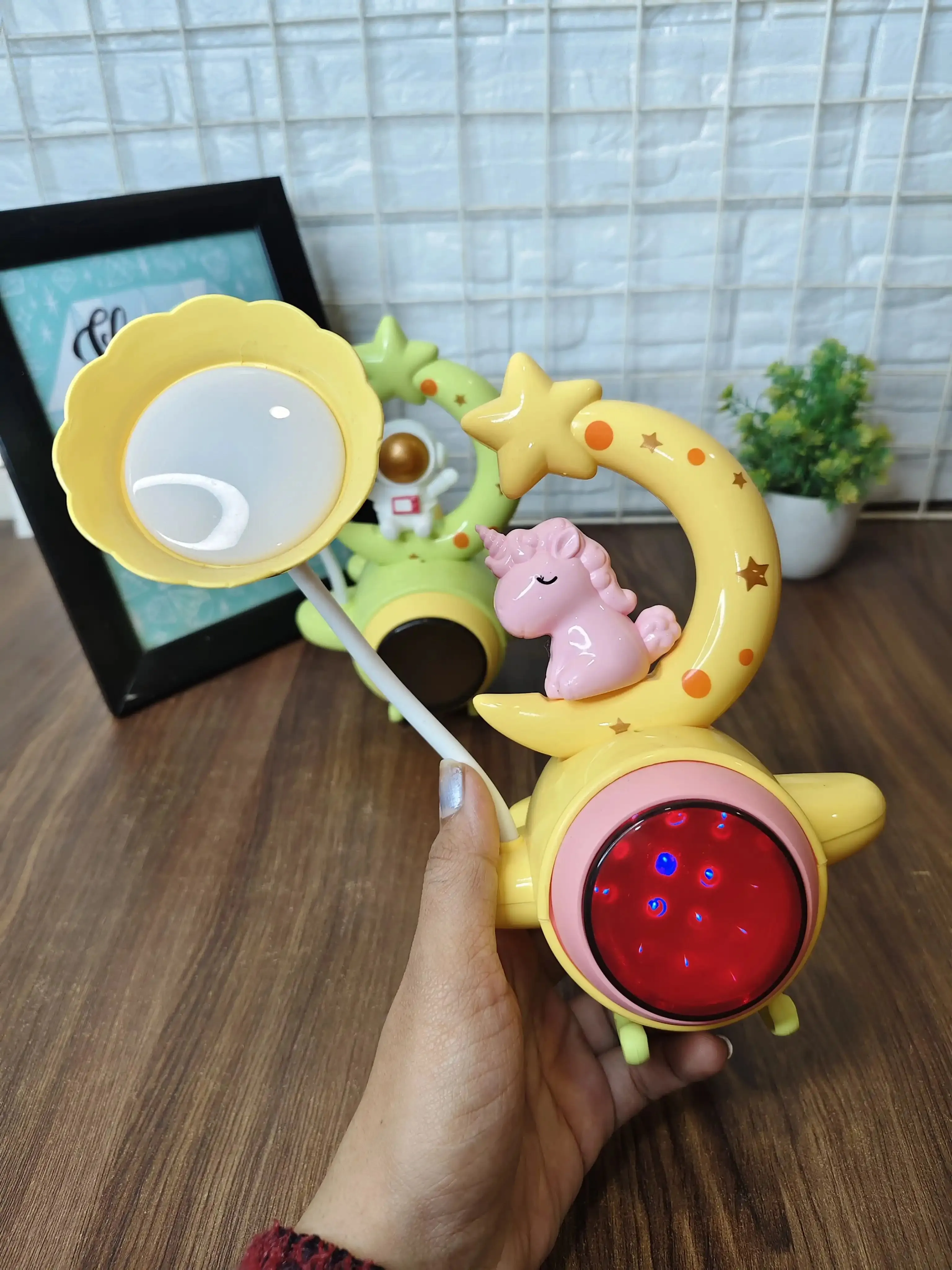 Unicorn and space table lamp