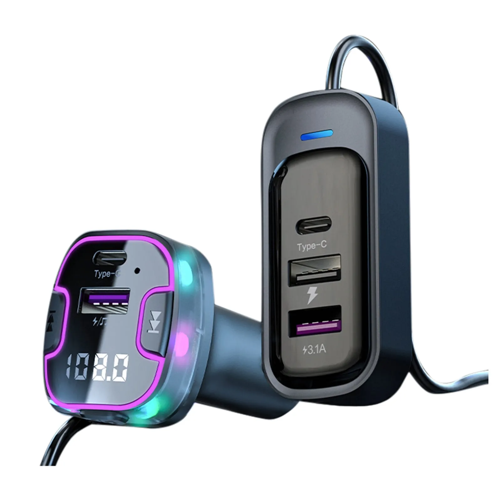USB Car Charger 3 Ports Super Fast Charging Adapter MP3 Player
